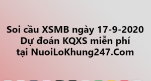 Soi cầu XSMB ngày 17–09–2020